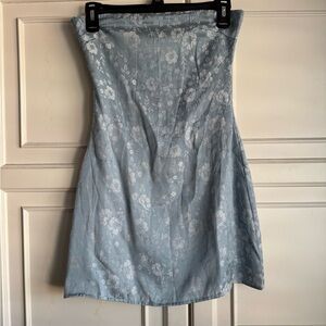 Ramie Strapless Mini Dress